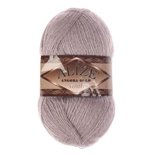 ALIZE "Angora Gold Simli", 10% мохер, 10% шерсть, 5% металлик - 75% Акрил, 100 гр, 550 м, 163 серая роза