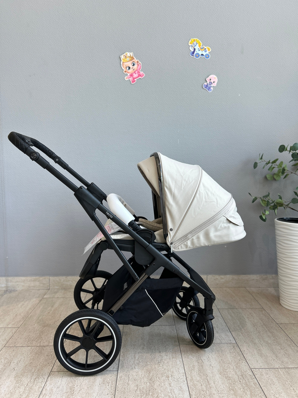 Коляска детская Peppy Tecla 2 в 1 Stone Chrome Edition (Бежевый)