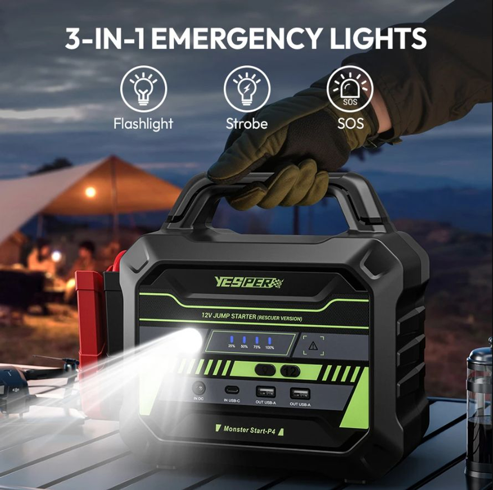 Пусковое устройство бустер YESPER 78000 mAh 6000А 12В Model: Monster Stat-P4