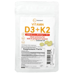Micro Ingredients, витамины D3 и K2, 300 мягких таблеток