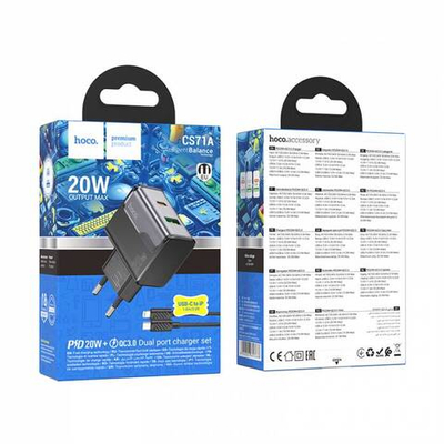 Зарядное устройство на Lightning Hoco CS71A PD20W+QC3.0(black)