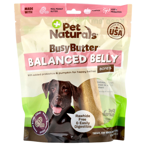 Pet Naturals, BusyButter®, сбалансированные кости живота, для собак весом более 10 кг (26 фунтов), с начинкой из арахисового масла, 368,5 г (13 унций)