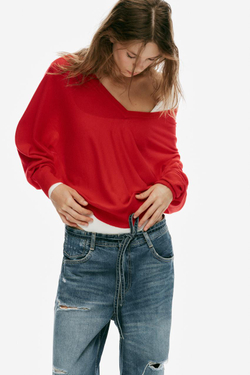 ZARA ДЖИНСЫ TRF BAGGY FIT СО СРЕДНЕЙ ПОСАДКОЙ И РЕМНЕМ, МОРСКОЙ СИНИЙ
