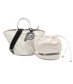 Кожаная сумка через плечо + поясная сумка Karl Lagerfeld - белый(241W3002)