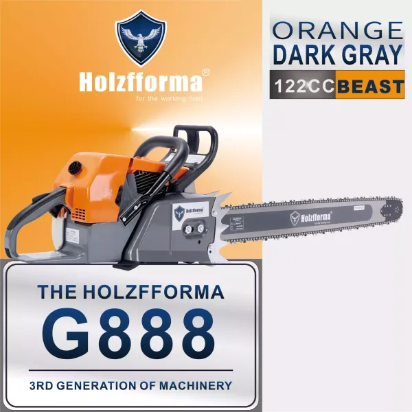 Holzfforma G888 — 8,7 а.к. қуатты кәсіби бензопила Holzfforma G888 — 8,7 а.к. қуатты кәсіби бензопила