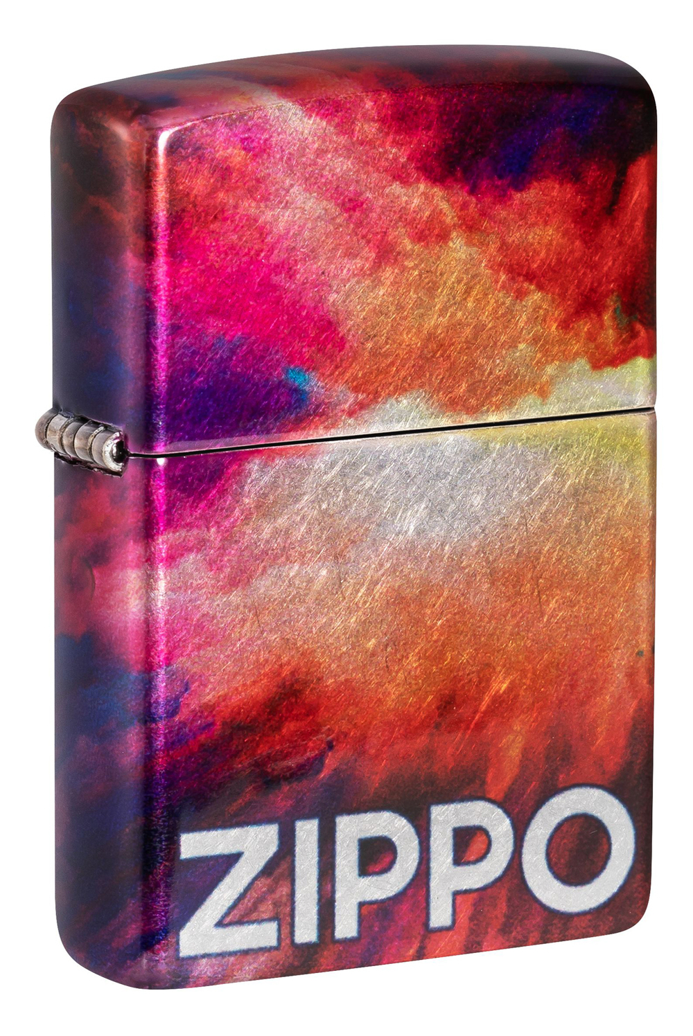 Зажигалка Zippo Tie Dye с покрытием 540 Tumbled Chrome, латунь/сталь, разноцветная, 38x13x57 мм