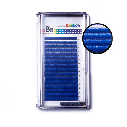 Синие ресницы BePerfect Rainbow Blue MIX 16 линий