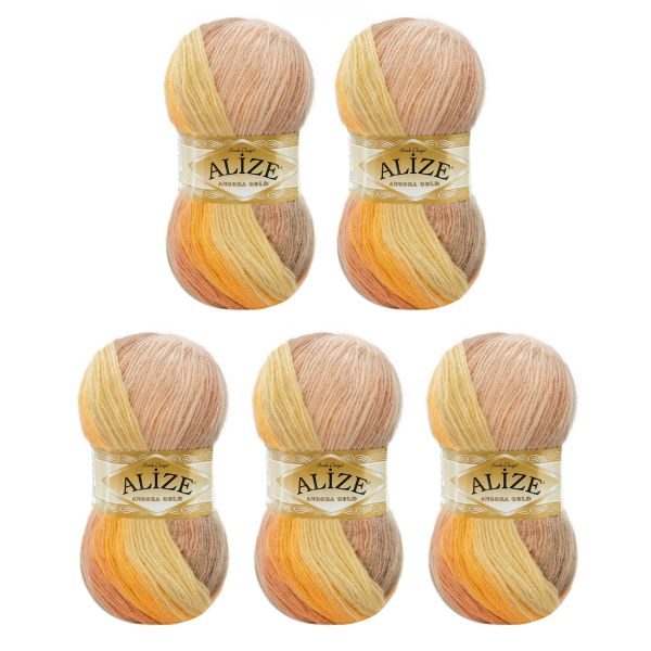 Пряжа Alize (Ализе) Angora Gold Batik / уп.5 мот. по 100 г, 550м, 4741 секционный A