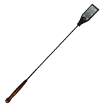 Черный стек 60см с серебристой хлопушкой под металл Sitabella BDSM Accessories 3178