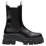 PRADA Monolith 55mm Ankle Boot Black Brushed Leather Women"s