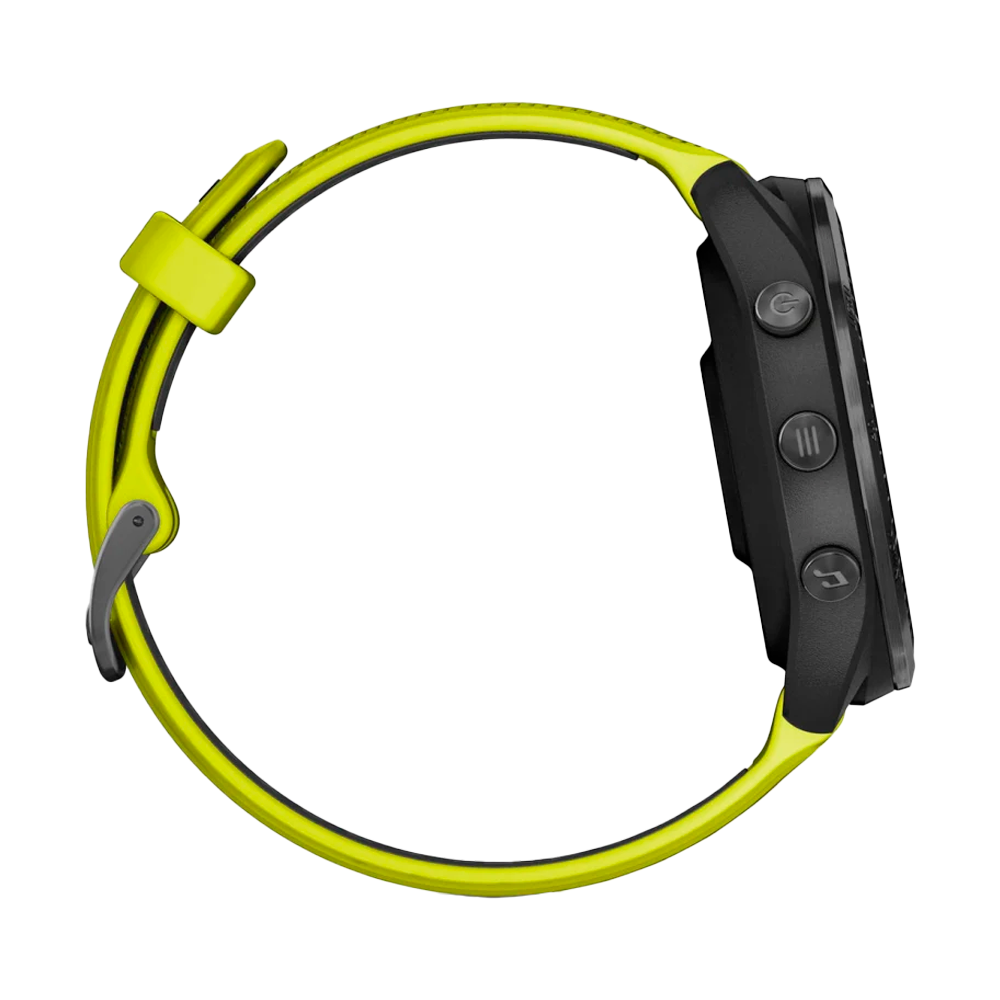Умные часы Garmin Forerunner 965, 47.1mm, Carbon Gray DLC Titanium Bezel with Black Case and Amp Yellow/Black Silicone Band (010-02809-12)