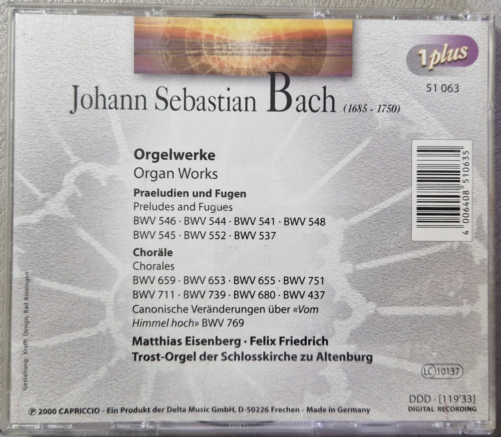 CD:  Bach — «Organ Works» (2000)