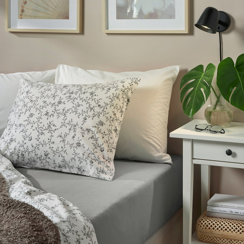 IKEA VÅRVIAL  (ИКЕА ВОРВИАЛ)  -  Простыня на резинке - серая 120х200 см
