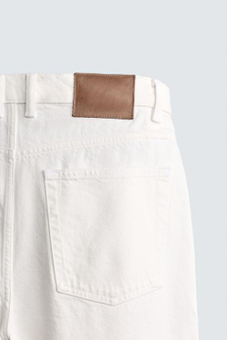 ZARA ДЖИНСЫ STRAIGHT ДЛИНОЙ ДО ЩИКОЛОТКИ, БЕЛЫЙ