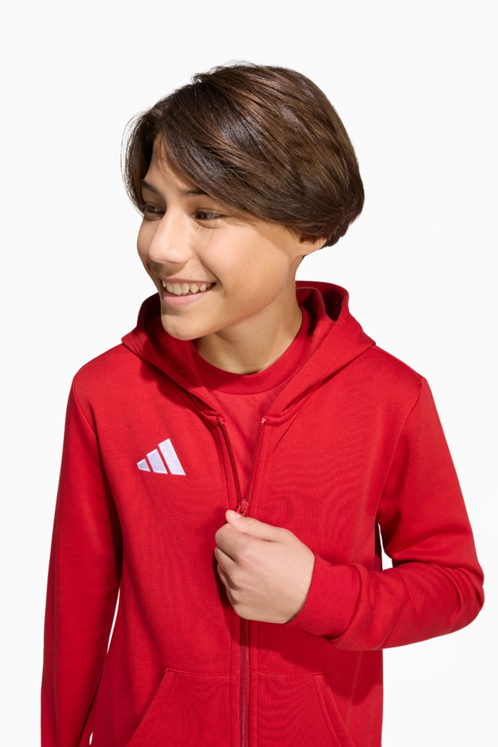 Кофта adidas Entrada 26 Sweat Full-Zip Junior - красный