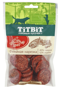 Нарезка Филейная TITBIT для собак Колбасный двор - 80 гр