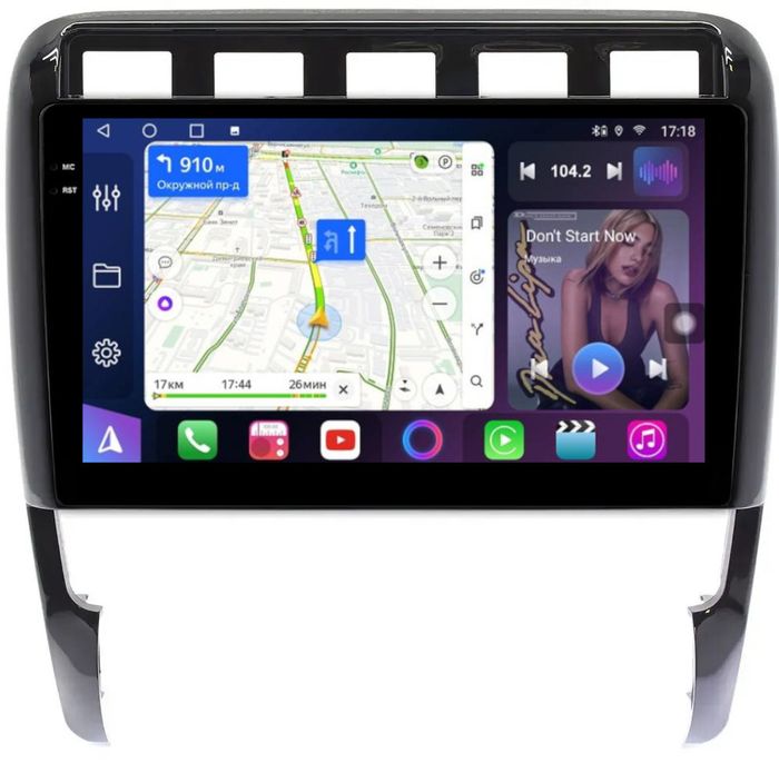 Магнитола для Porsche Cayenne 2002-2010 - FarCar S500-TS10 монитор 9.5" QLED на Android 14, Быстрая, CarPlay, 4G SIM-слот