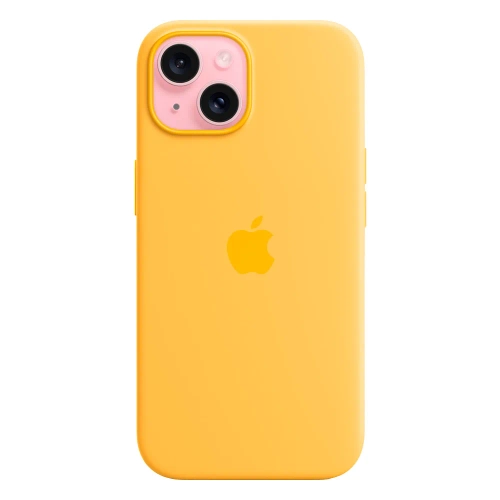 Силиконовый чехол с поддержкой MagSafe Apple Silicone Case для iPhone 15, Sunshine (Лучезарный желтый)