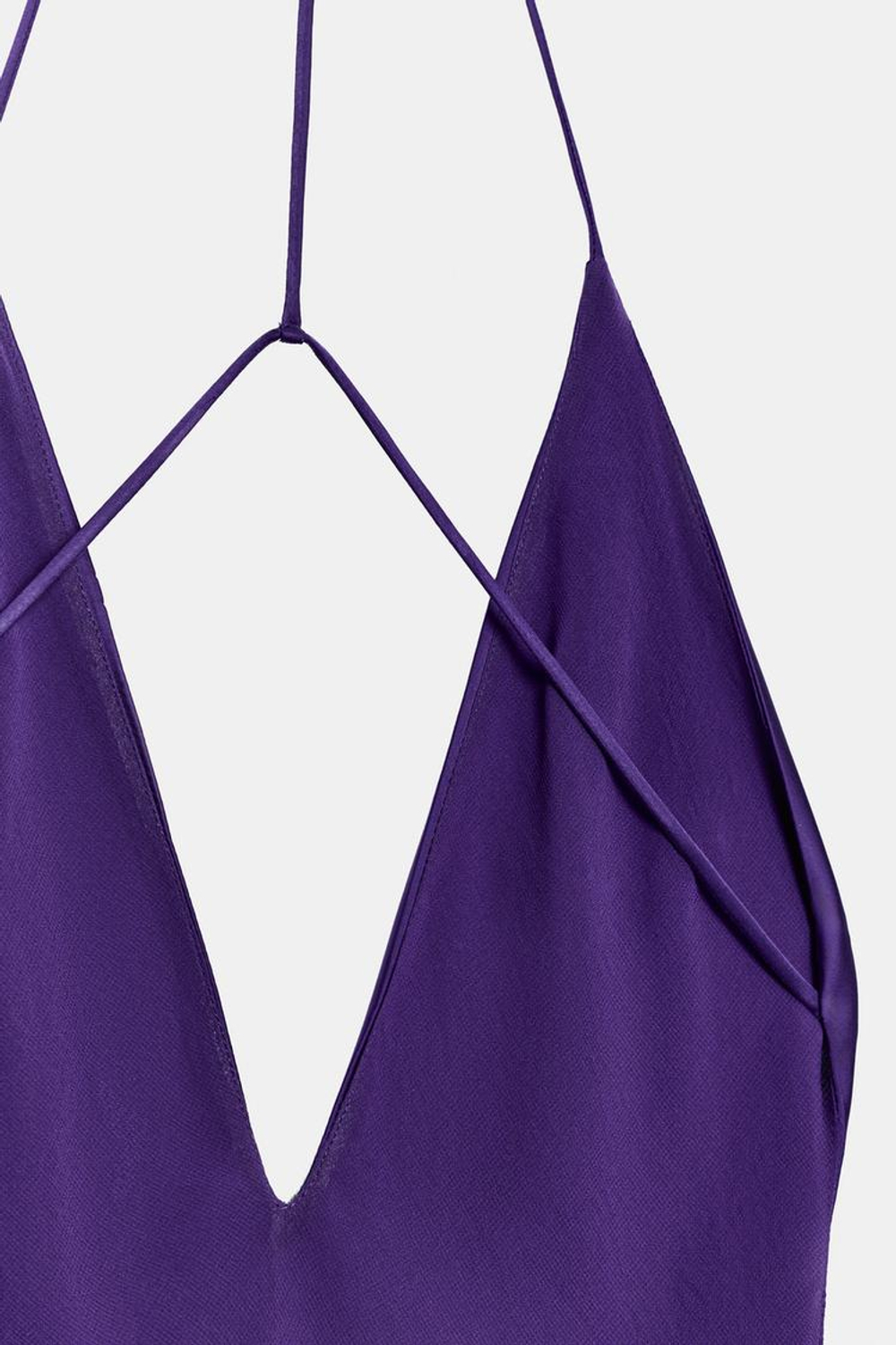ZARA ПЛАТЬЕ МАКСИ ИЗ АТЛАСА, ЛИЛОВЫЙ