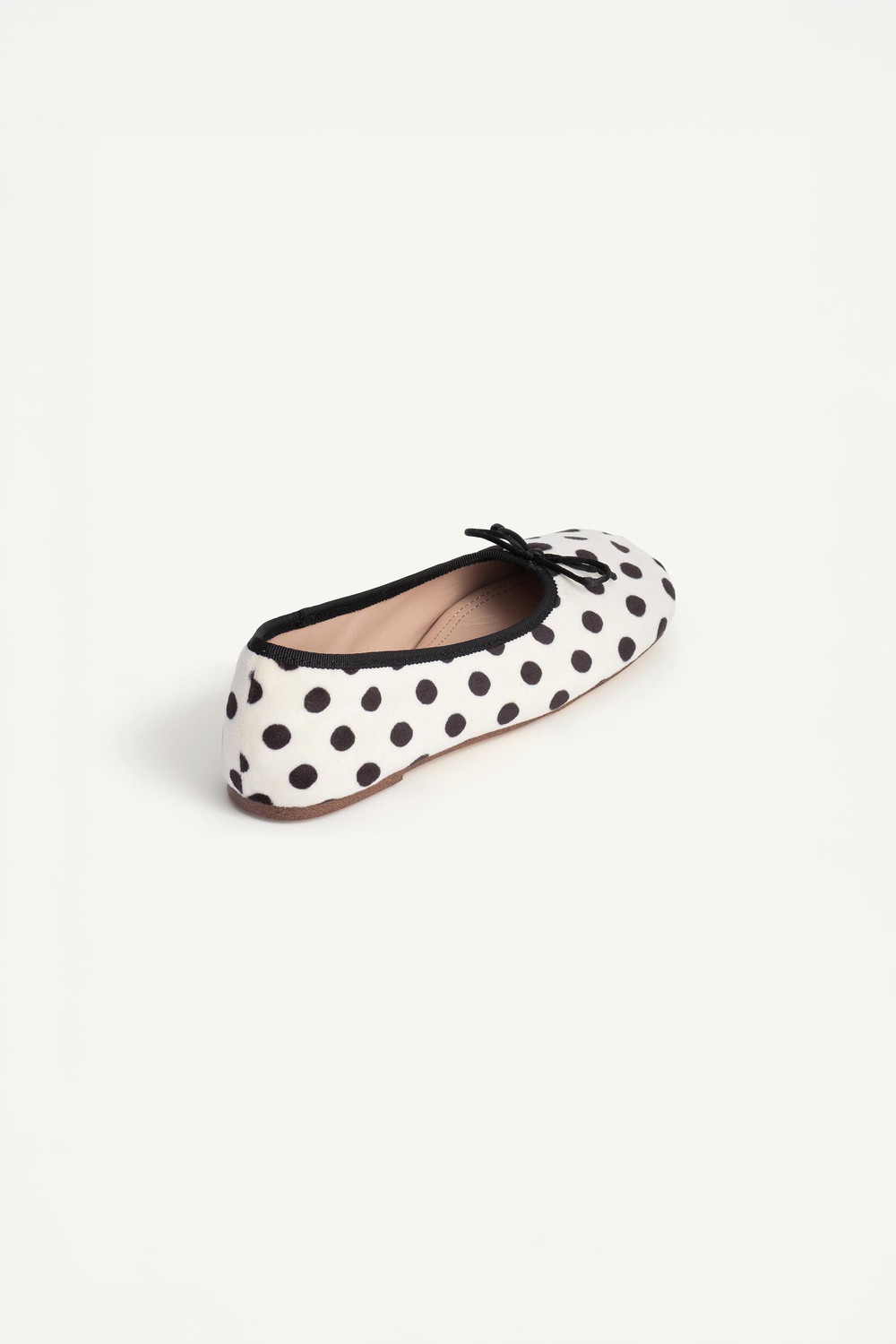 ZARA БАЛЕТКИ В ГОРОШЕК - LIMITED EDITION, ЭКРЮ/БЕЛЫЙ
