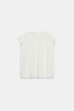 ZARA РОМАНТИЧНЫЙ ТОП С КРУЖЕВОМ, ЭКРЮ