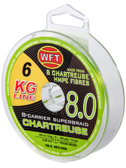 Леска плетёная WFT KG x8 Chartreuse 150 м, 0.06 мм