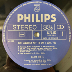 Винтажная виниловая пластинка LP Barry White Just Another Way To Say I Love You (Нидерланды 1975)
