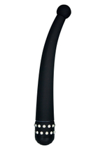 Чёрный вибратор DIAMOND INTENSE PROBE - 21,5 см.