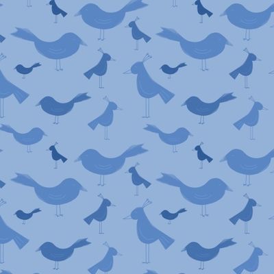 Birds on blue