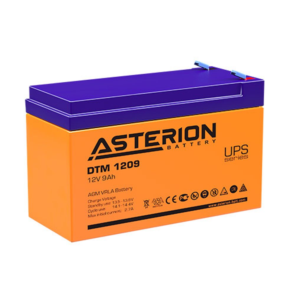 Аккумуляторная батарея Asterion DTM 1209 напряжение 12В, емкость 9Ач (151x65x100mm)