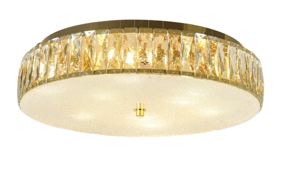 Люстра потолочная NewRgy 5653E/9A GOLD+CLEAR, 9×40 Вт, золотая и прозрачная