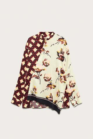 ZARA РУБАШКА СВОБОДНОГО КРОЯ СО СМЕШАННЫМ ПРИНТОМ — LIMITED EDITION, С ПРИНТОМ
