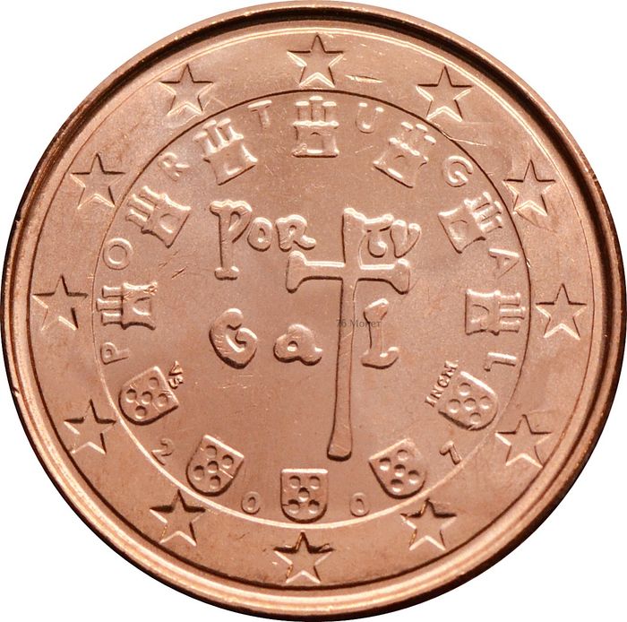1 евроцент 2007 Португалия (1 euro cent)