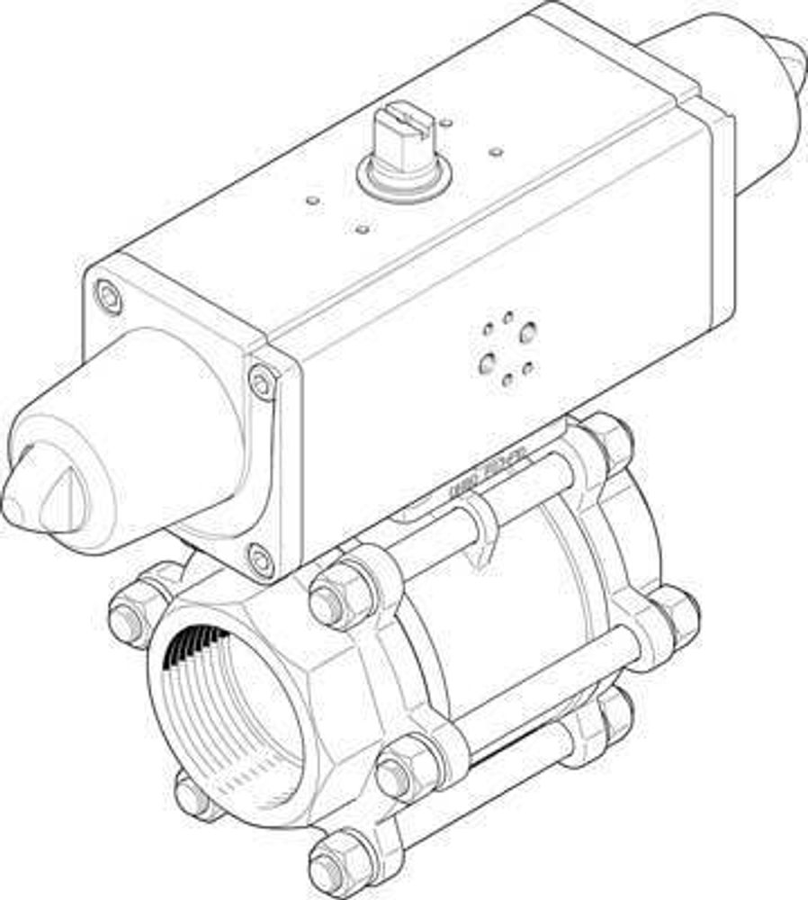 VZBA-3"-GG-63-T-22-F0710-V4V4T-PS180-R-9 Шаровой кран с приводом VZBA-3"-GG-63-T-22-F0710-V4V4T-PS180-R-9 Шаровой кран с приводом