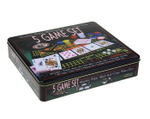 Игра набор 5 в 1 Game Set рулетка: 2 шар, 4 кубика, 1 колода, 100 фишек, сукно