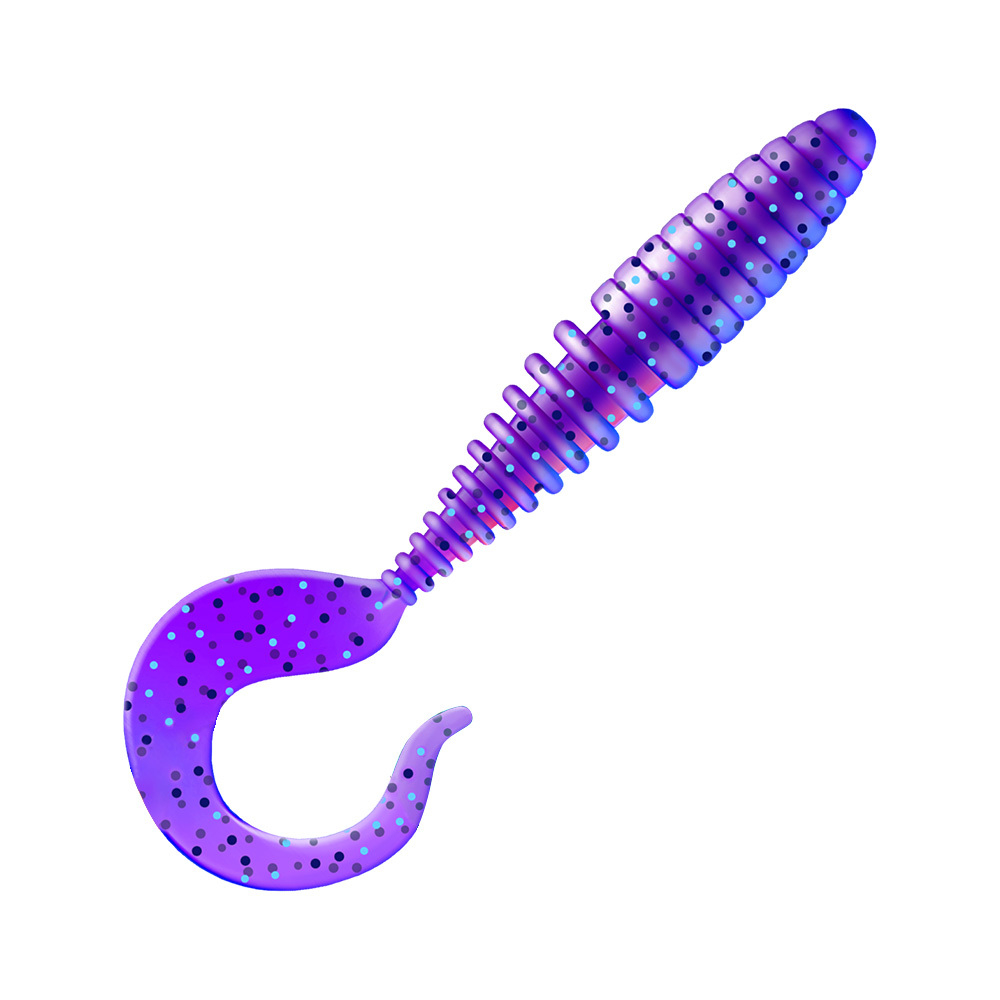 Приманка ZUB-TWIST  90мм(3,5")-5шт, (цвет 610) фиолетовый с блестками