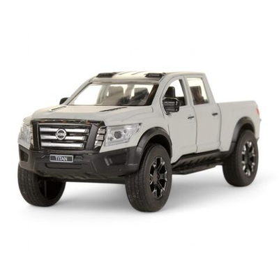 Модель ин. мет. "Nissan Titan Warrior. Полиция" 12,5см, дв, багаж, серый. TITAN-13MAT-GY (Технопарк)