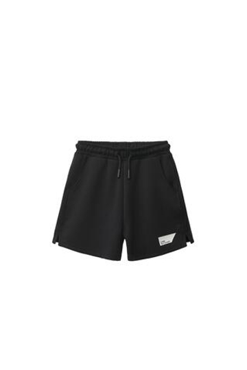 ZARA ШОРТЫ INTERLOCK С ЭТИКЕТКОЙ, ЧЕРНЫЙ