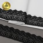 Кружево гипюр (плетёное) 65 мм / 9 метров, цв.05 черный, Kruzhevo