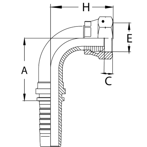 Фитинг DN 16 DK (Г) 27x1.5 (90) накидная гайка