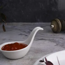Ложка для комплимента соусник 30 мл 9,5*6 см h2 см белая фарфор P.L. Proff Cuisine [6]