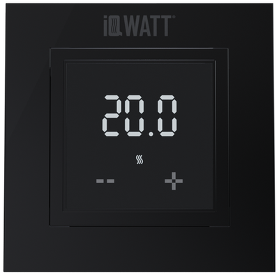 Регулятор температуры пола и воздуха IQWATT 00417 16А 220В, черный, 45х45 (55х55) мм, IQ D