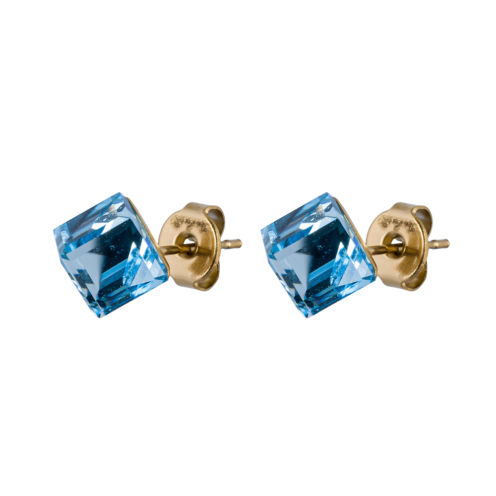 Серьги пусеты Fiore Luna Crystal Sky Blue SWE0127/2 SB G