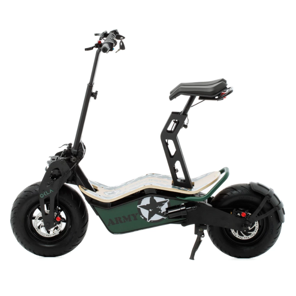Электросамокат Velocifero MAD 1000W (Army) с сиденьем
