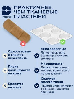 Силиконовые накладки в обувь от мозолей, 6 шт