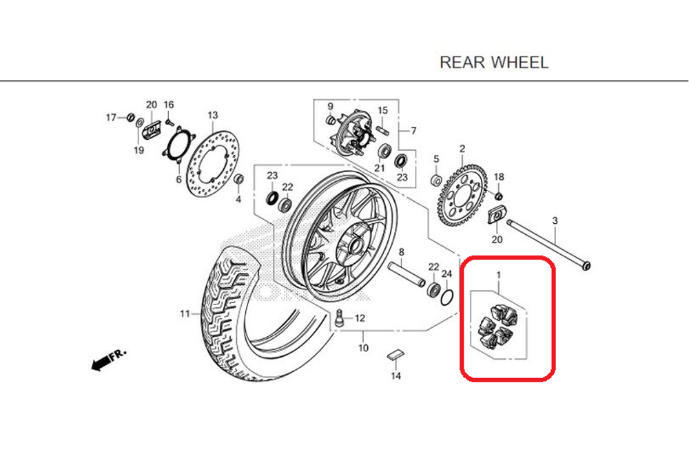 06410-MGS-D30. DAMPER SET, WHEEL. HONDA