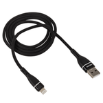 Кабель USB "WALKER" C580, 3.1А, Lightning, поддержка QC, черный