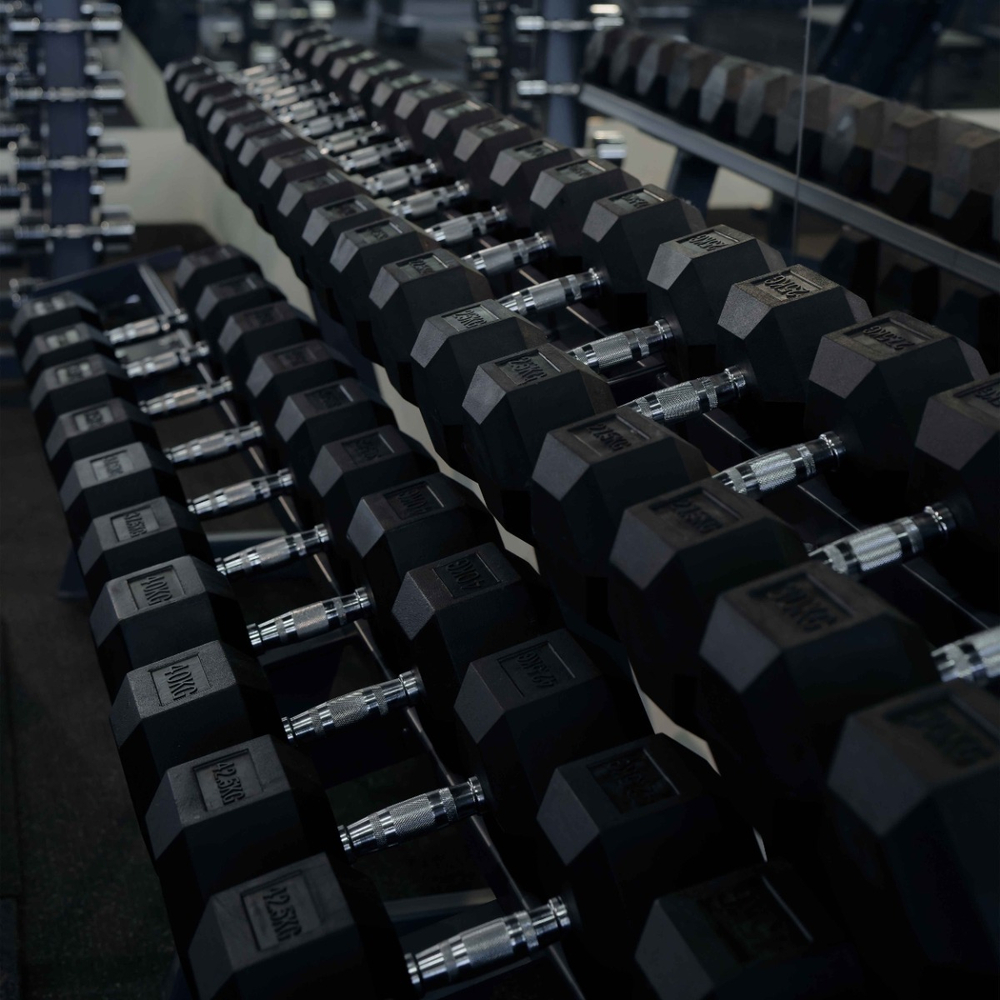 Гантель гексагональная обрезиненная PROFI-FIT 25 кг
