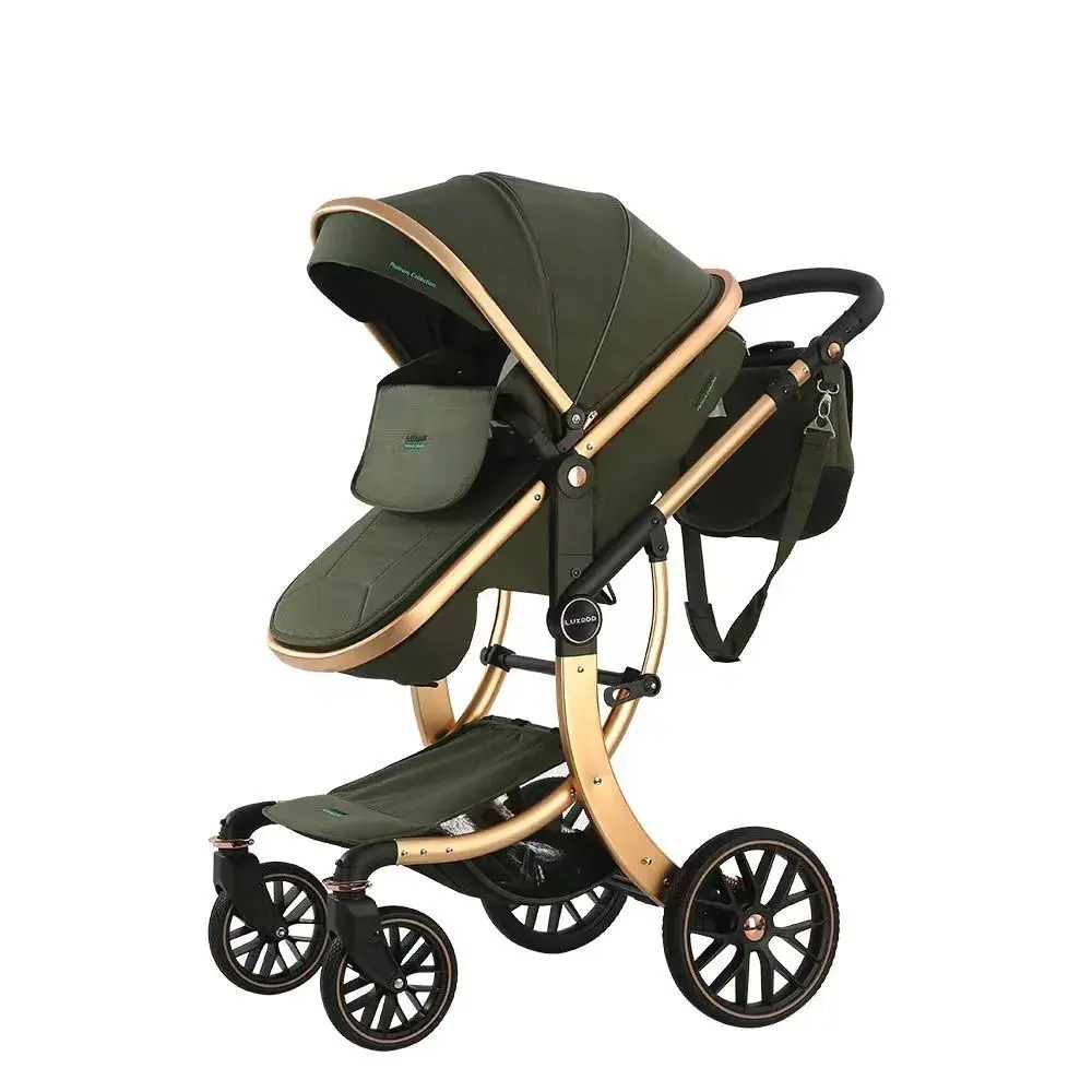 Детская коляска Luxmom 601A 3в1 (тёмно-зеленый)