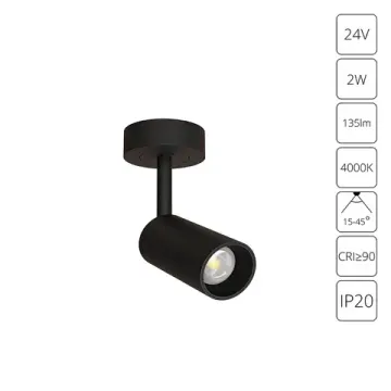 Накладной спот 1W 4000K A6191PL-1BK черный Presto Arte lamp